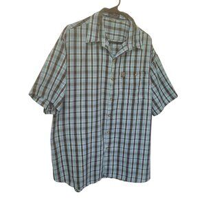 OC Orcan Shirt Mens Size 52 Blue Plaid Button Short Sleeve Pocket